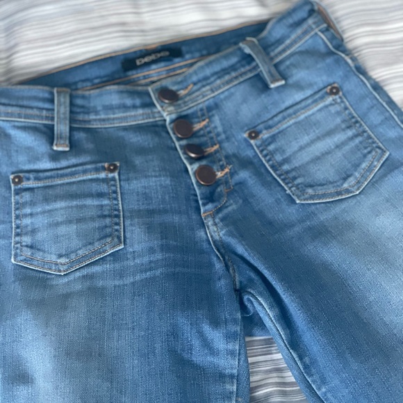 Patched Flare 70’s Denim Bebe Size 24. Amazing fit. High waisted. - Picture 3 of 4